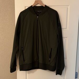 Michael Kors Dark Green Zip-Up Jacket